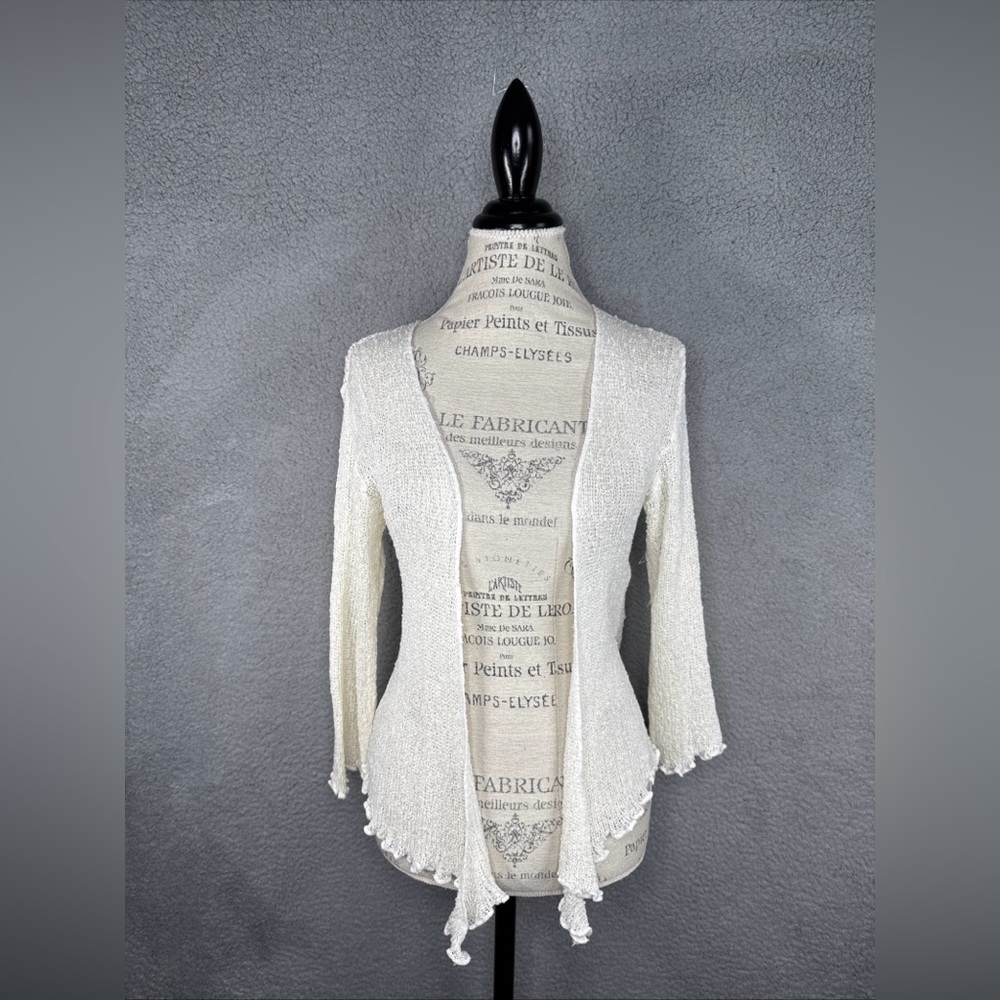 Mirror Image Cardigan Image Off White Open Front Sz O/S Long Sleeve